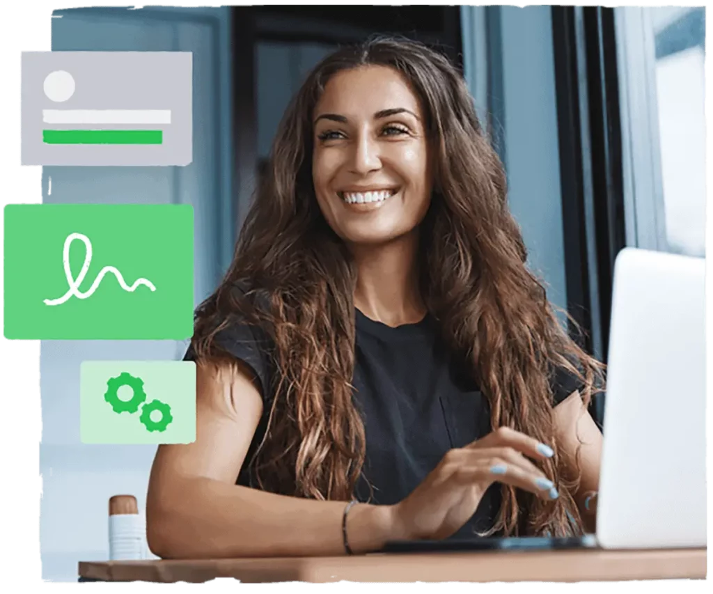 Kvinne med bærbar datamaskin